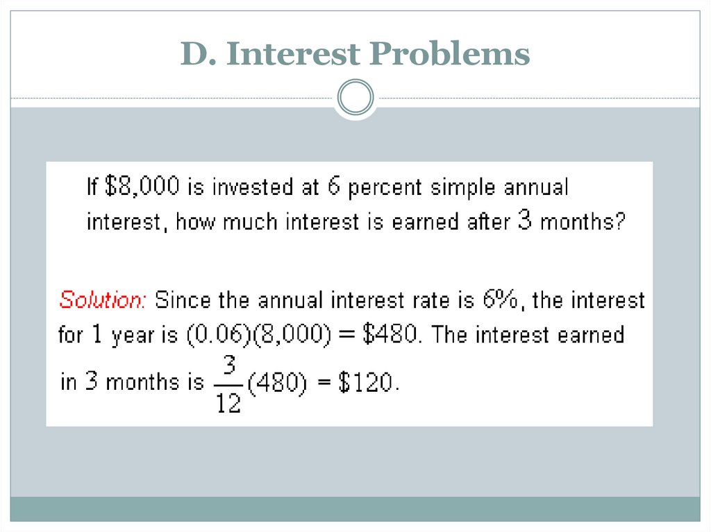 D. Interest Problems