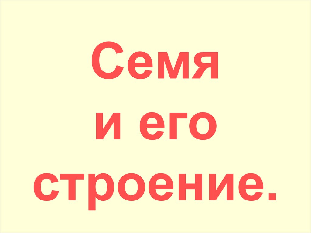 Семя и его строение.