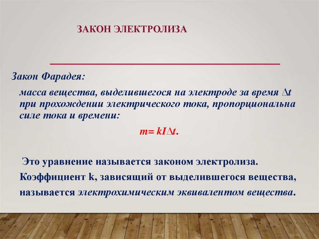 Закон электролиза