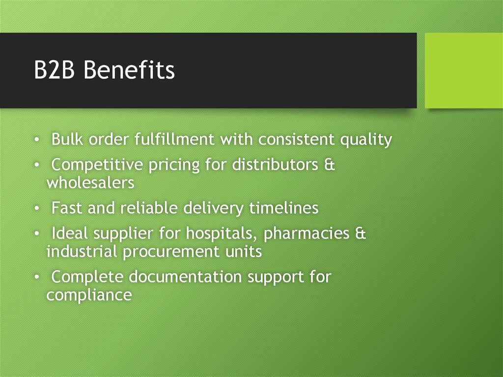 B2B Benefits