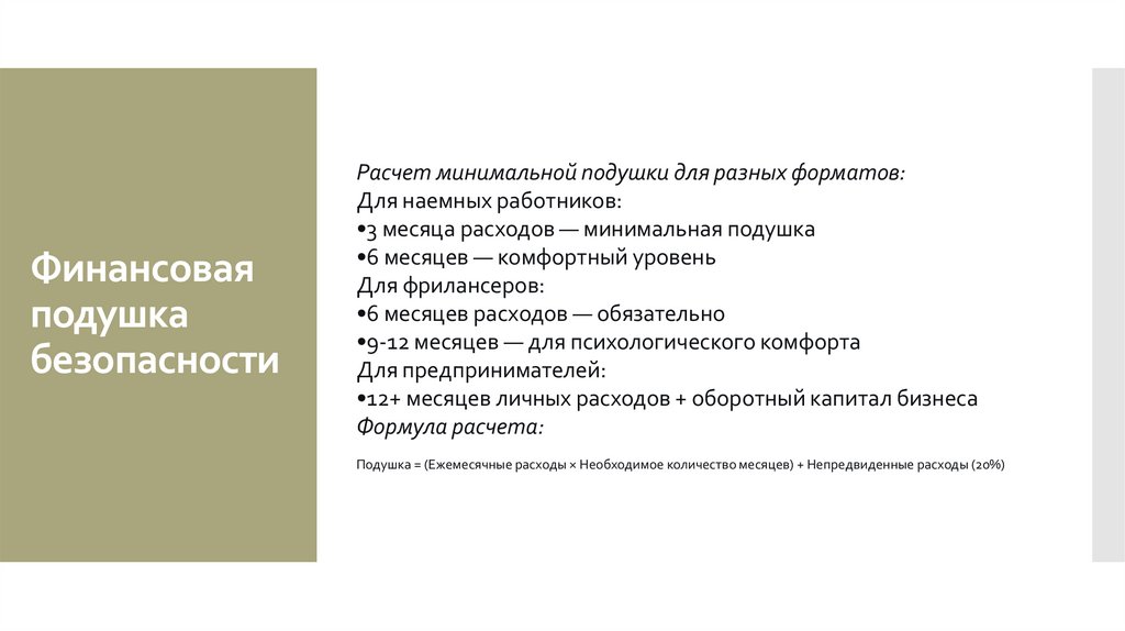 Финансовая подушка безопасности