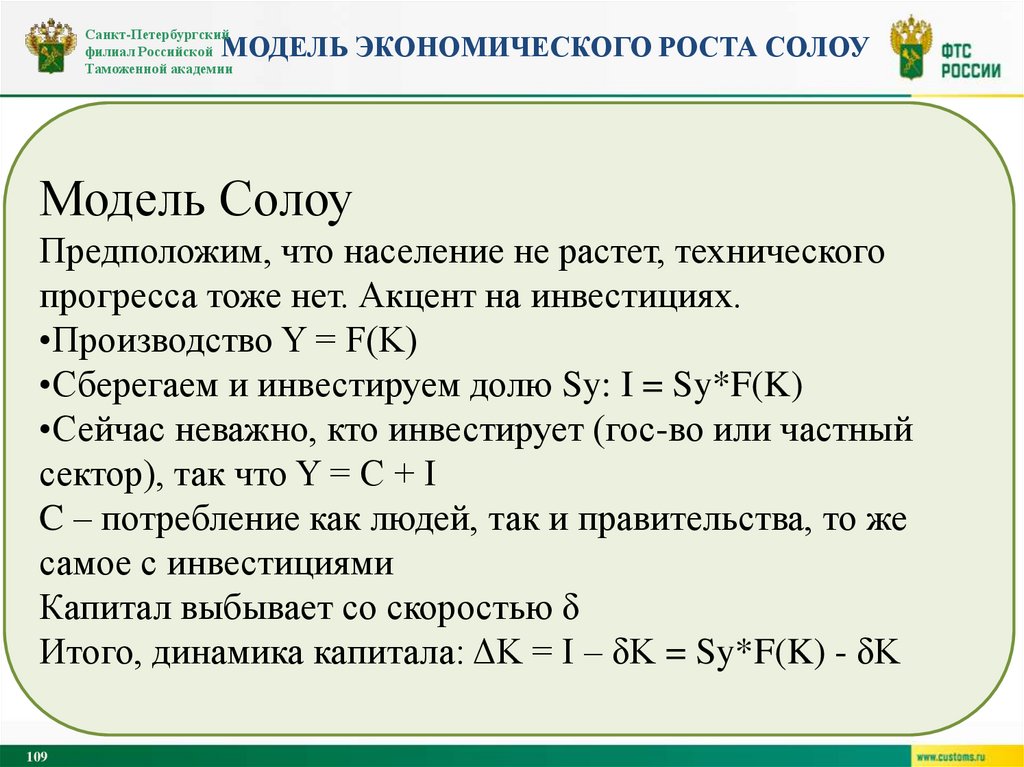 Модель экономического роста солоу