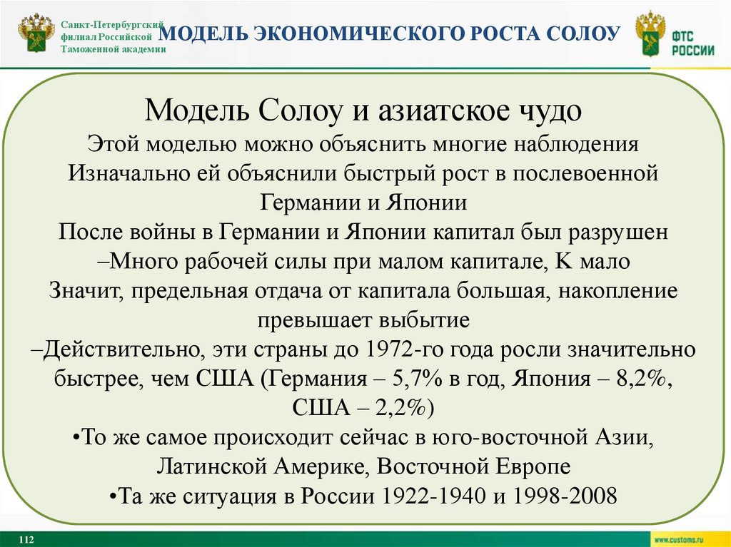 Модель экономического роста солоу