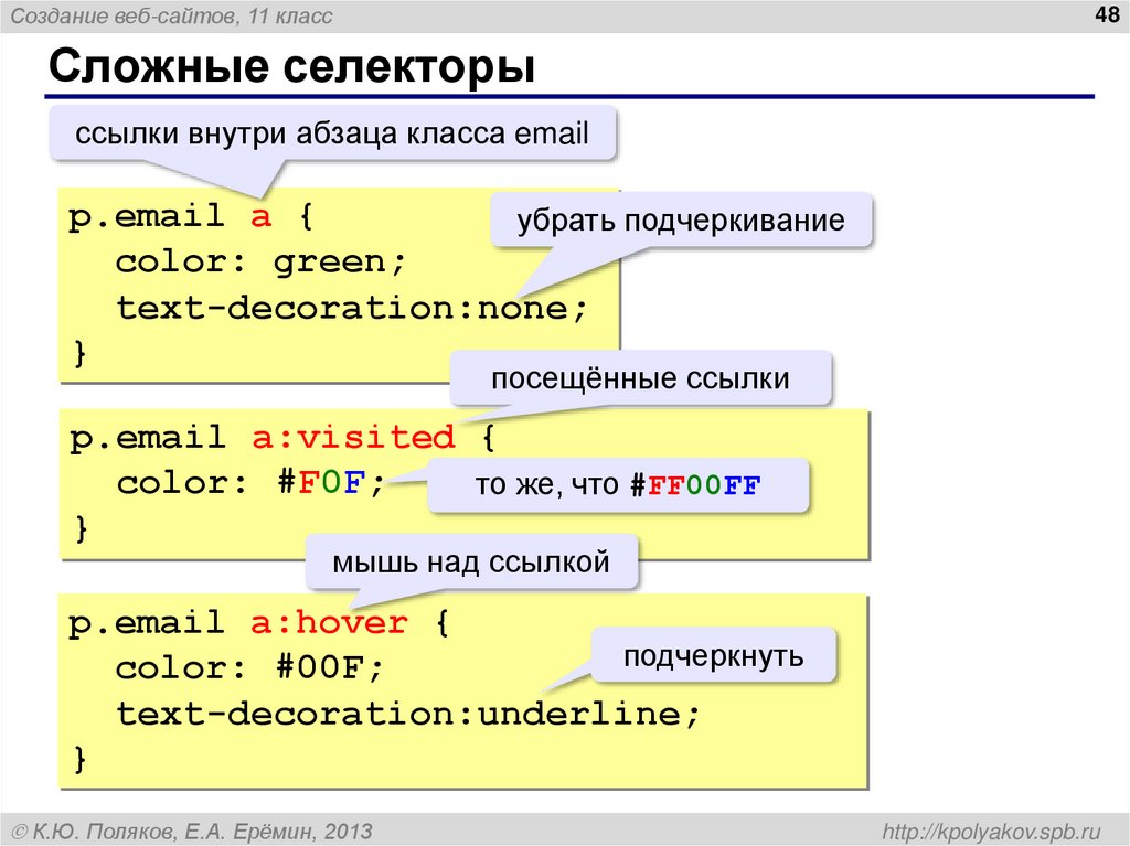Сложные селекторы