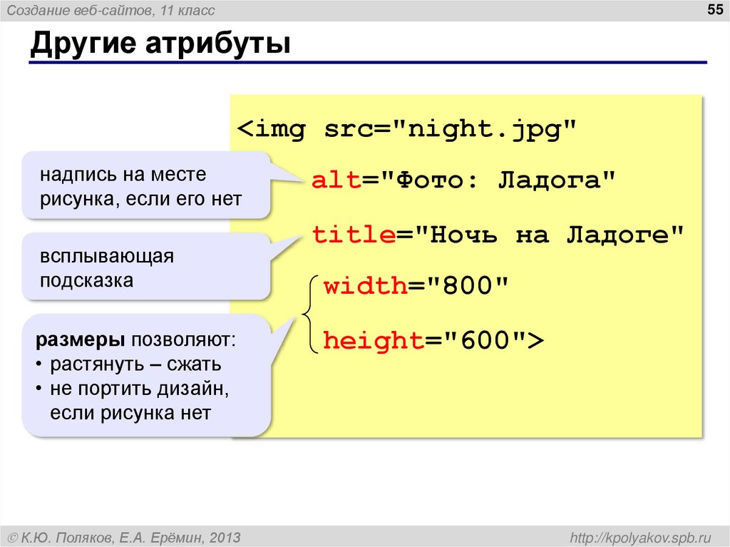 Другие атрибуты