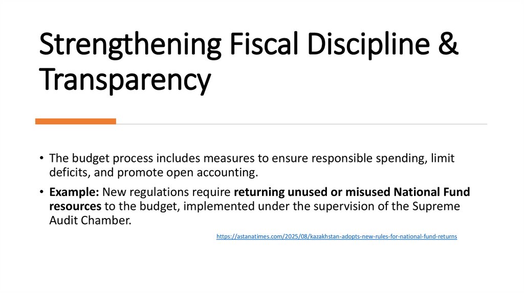 Strengthening Fiscal Discipline & Transparency