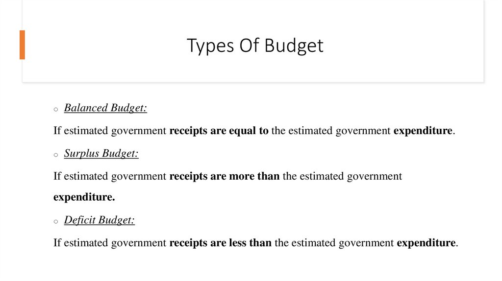 Types Of Budget