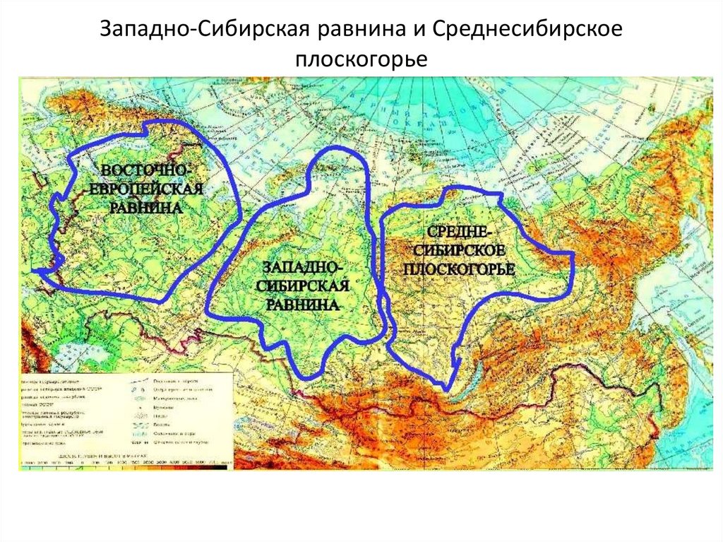 Западно-Сибирская равнина и Среднесибирское плоскогорье