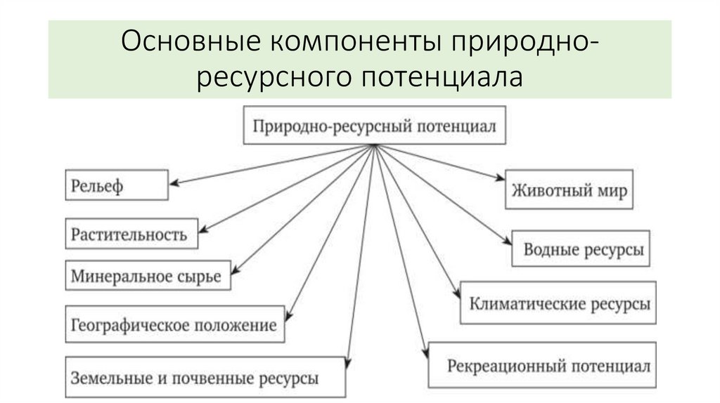 Основные компоненты природно-ресурсного потенциала