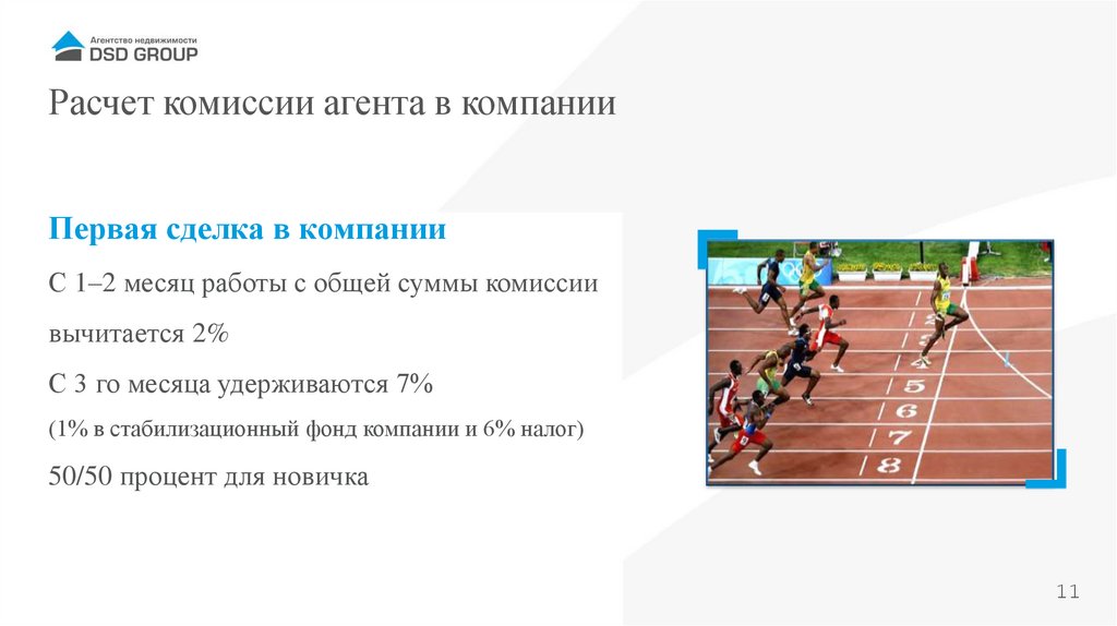 Расчет комиссии агента в компании