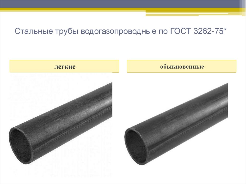 Стальные трубы водогазопроводные по ГОСТ 3262-75*