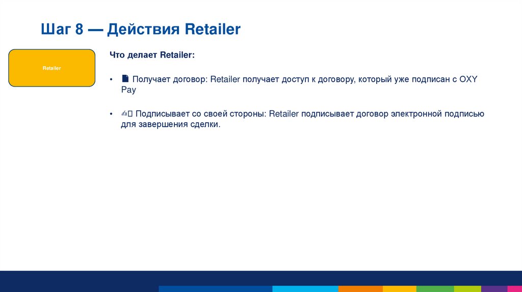 Шаг 8 — Действия Retailer