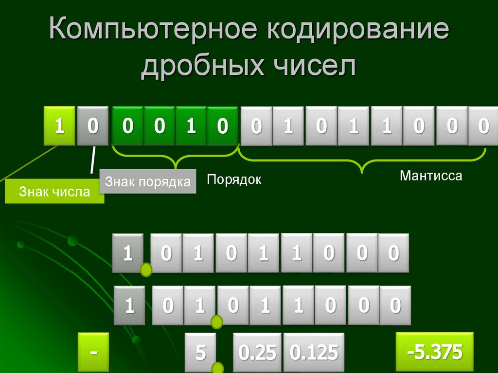 Компьютерное кодирование дробных чисел