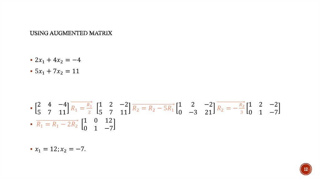 Using augmented matrix
