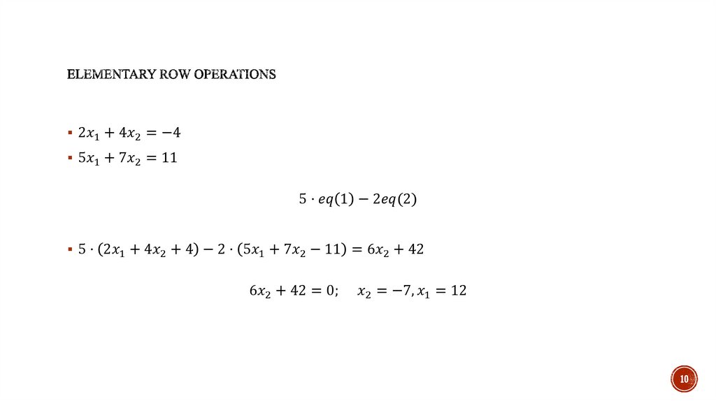 elementary row operations