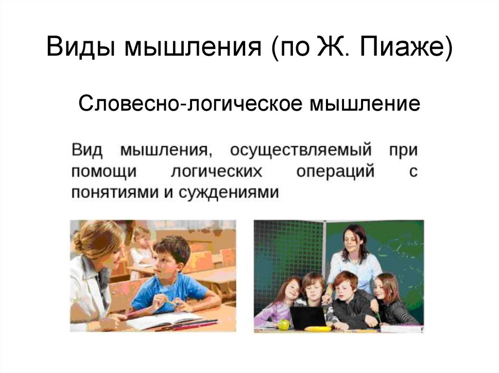 Виды мышления (по Ж. Пиаже)