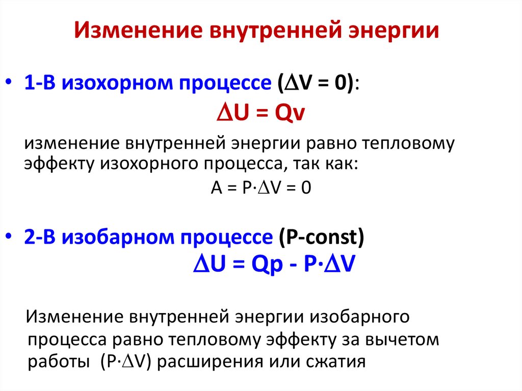 Изменение внутренней энергии