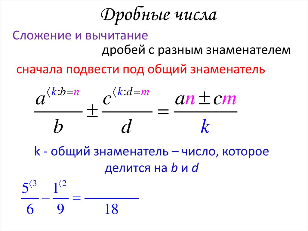 Дробные числа