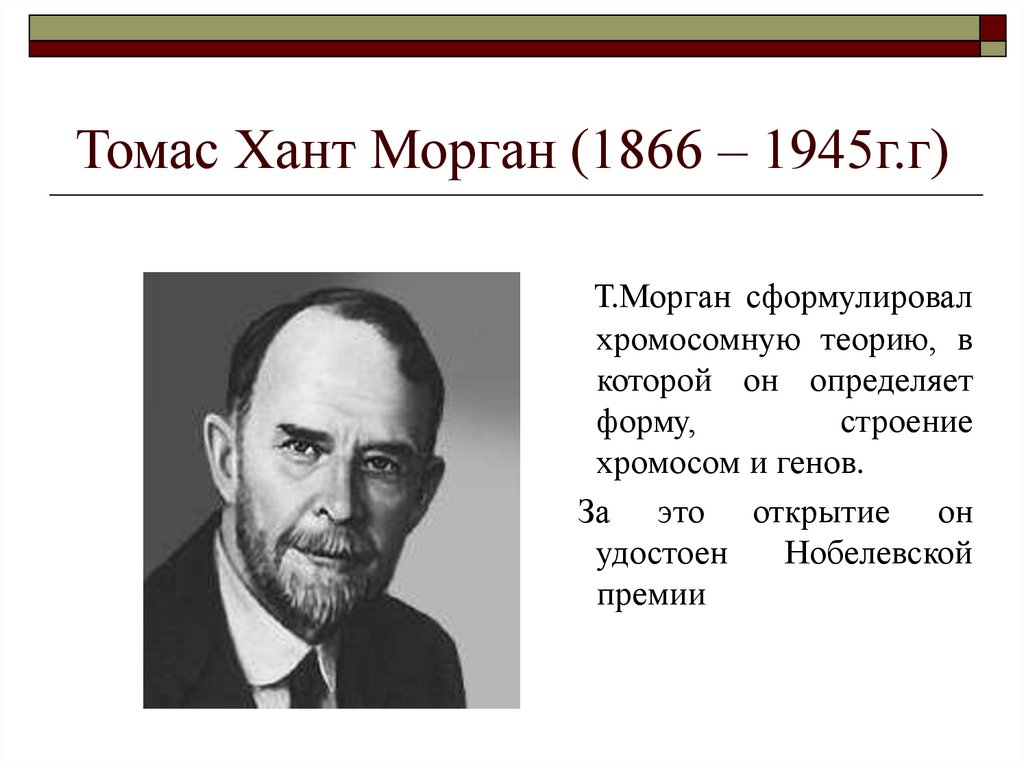 Томас Хант Морган (1866 – 1945г.г)