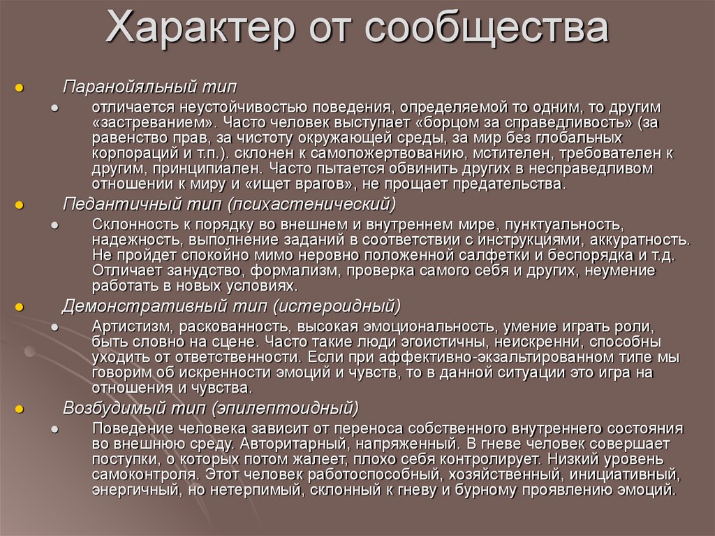 Характер от сообщества