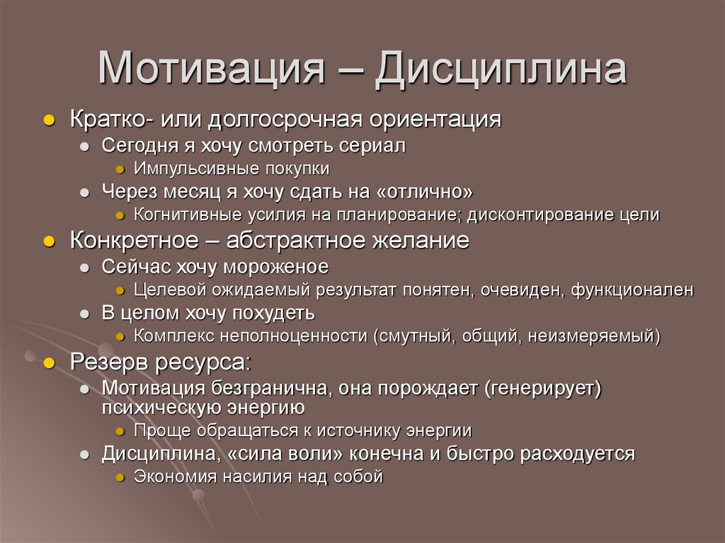 Мотивация – Дисциплина