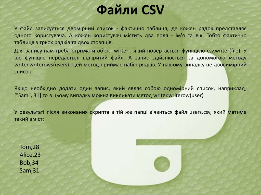 Файли CSV