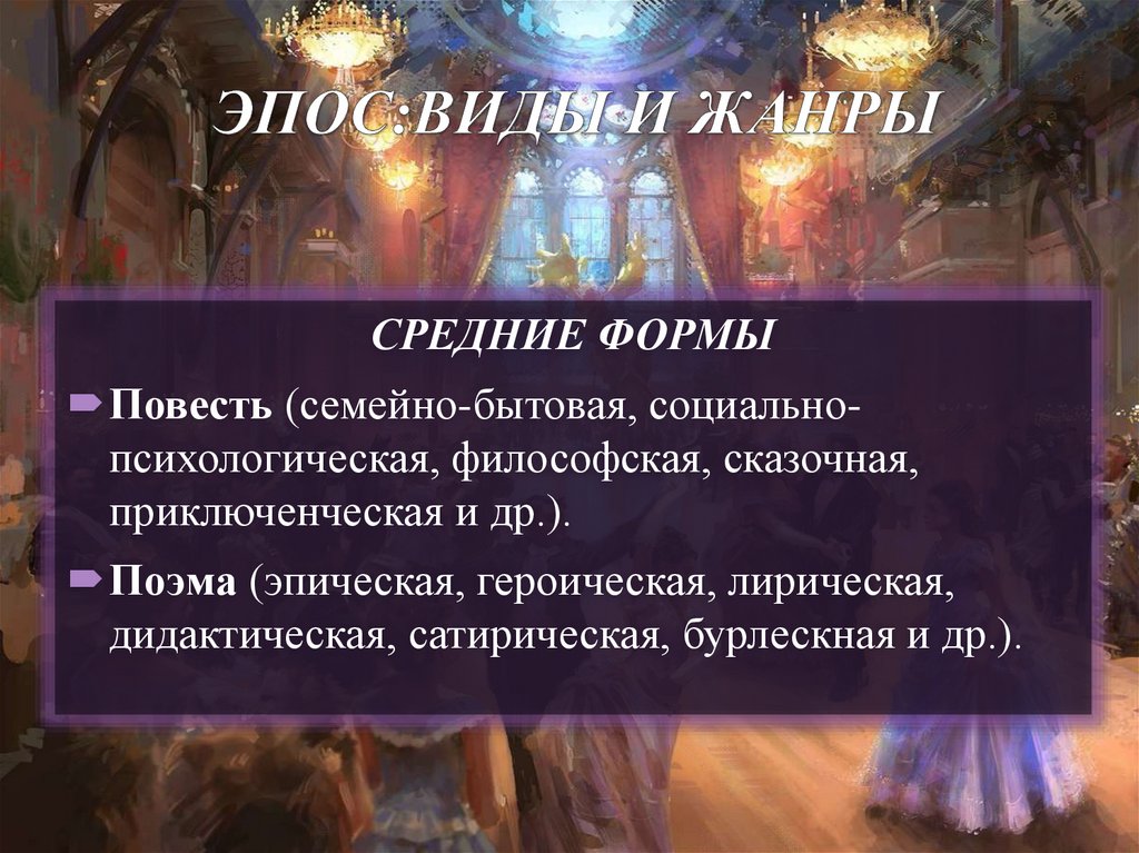 ЭПОС:ВИДЫ И ЖАНРЫ