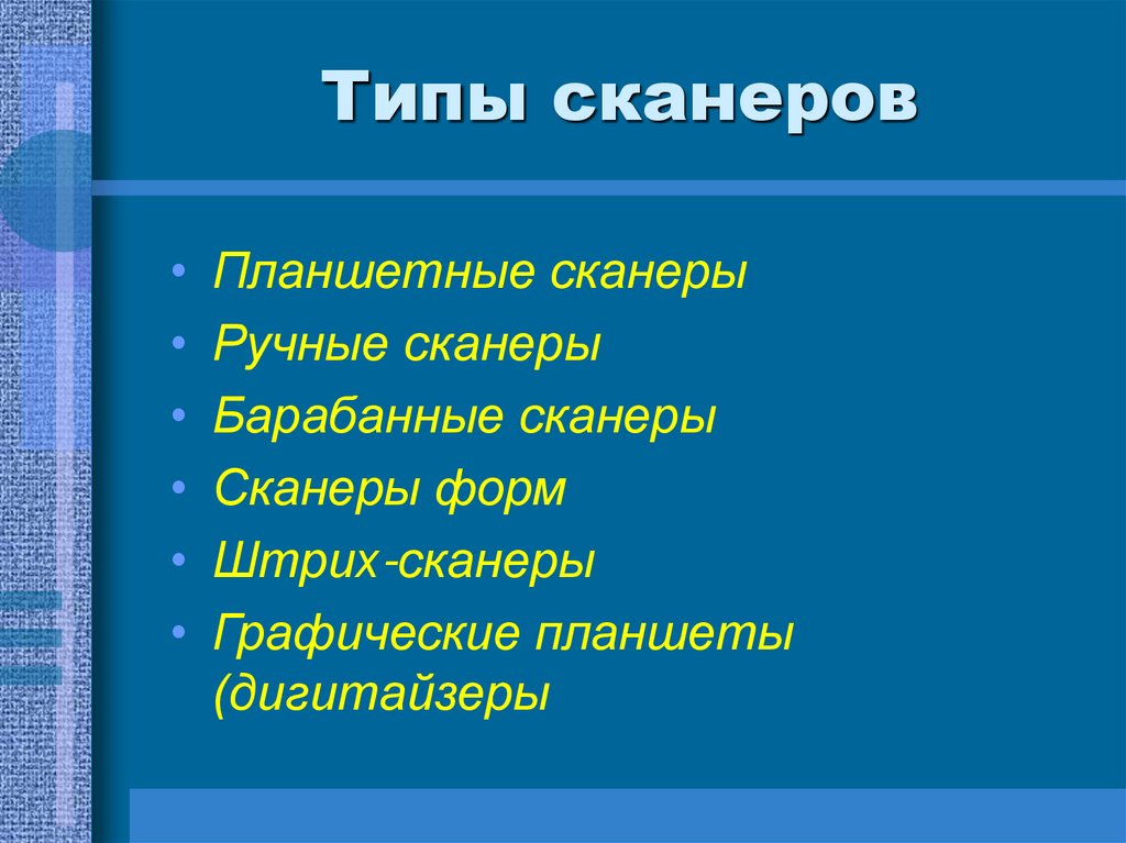 Типы сканеров