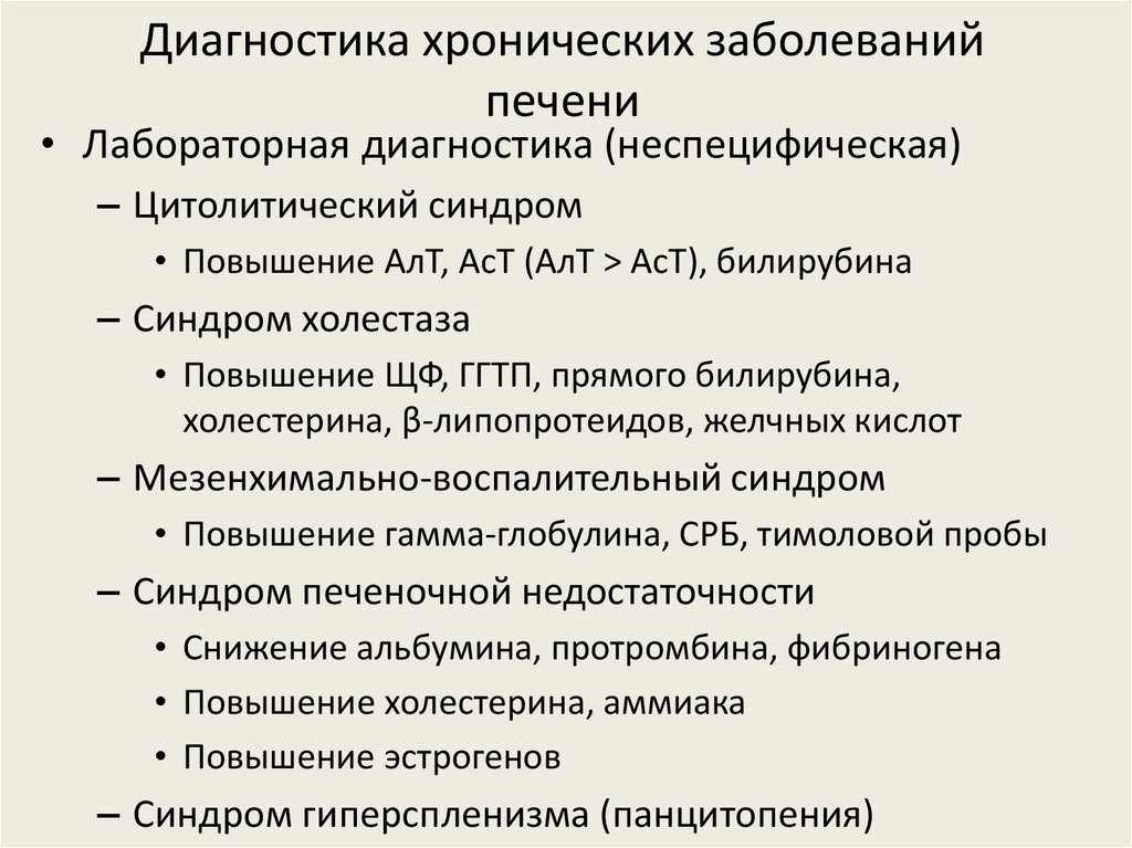 Диагностика хронических заболеваний печени