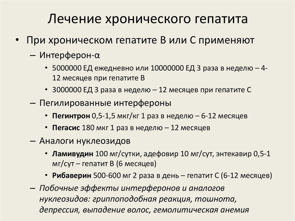 Лечение хронического гепатита