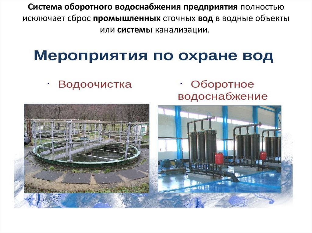 Система оборотного водоснабжения предприятия полностью исключает сброс промышленных сточных вод в водные объекты