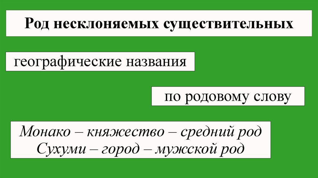 Род несклоняемых существительных