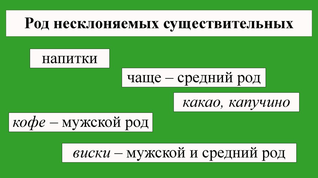 Род несклоняемых существительных