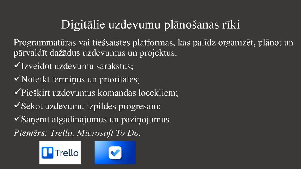 Digitālie uzdevumu plānošanas rīki