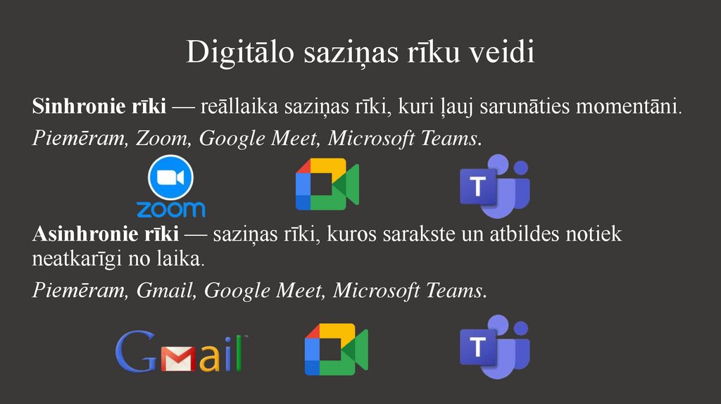 Digitālo saziņas rīku veidi