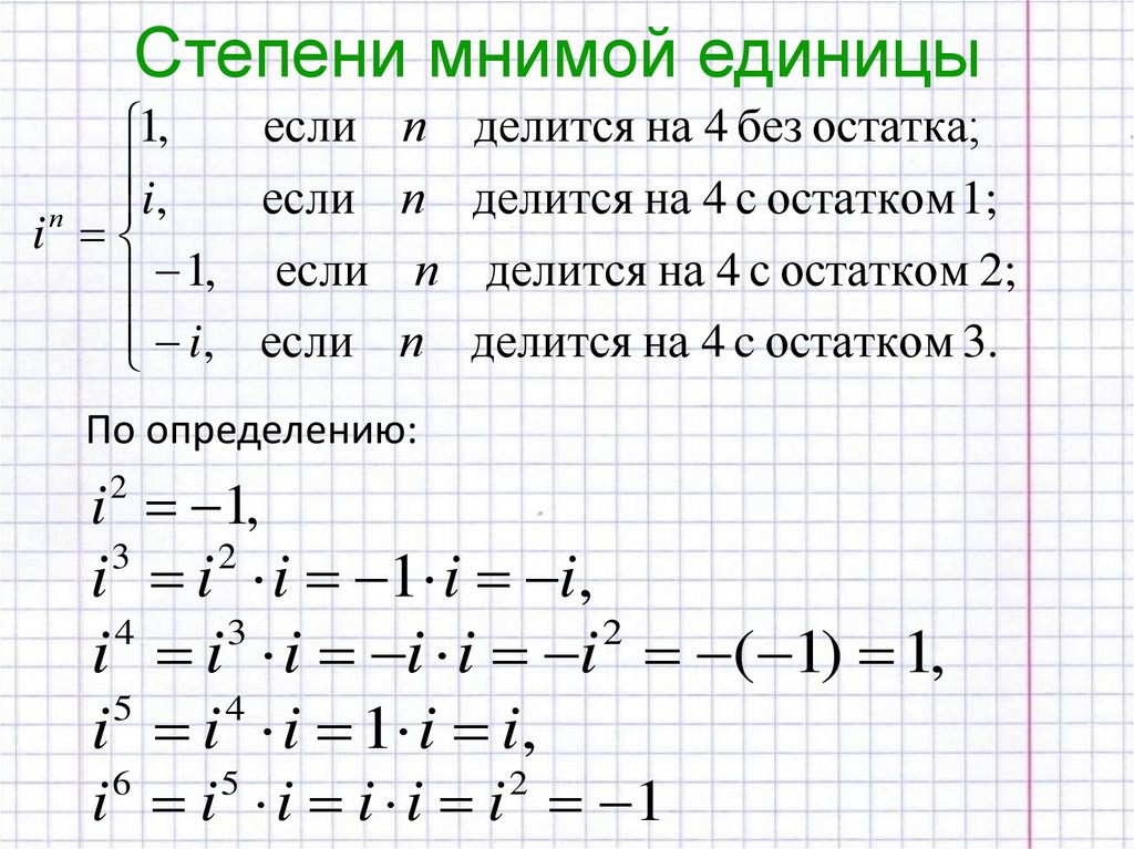 Степени мнимой единицы