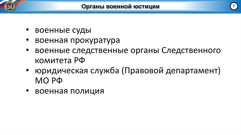 Органы военной юстиции