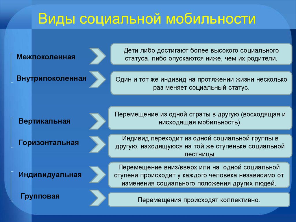 Виды социальной мобильности