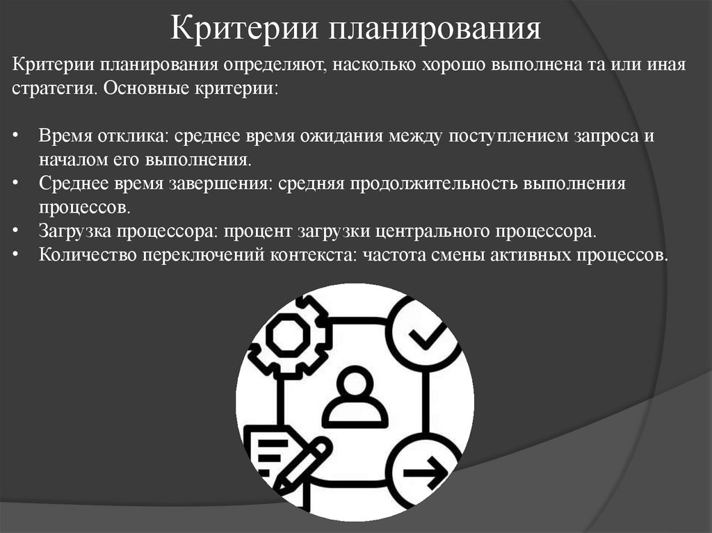 Критерии планирования