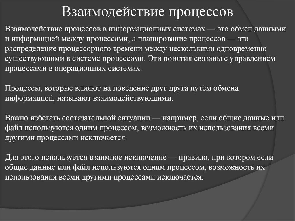 Взаимодействие процессов