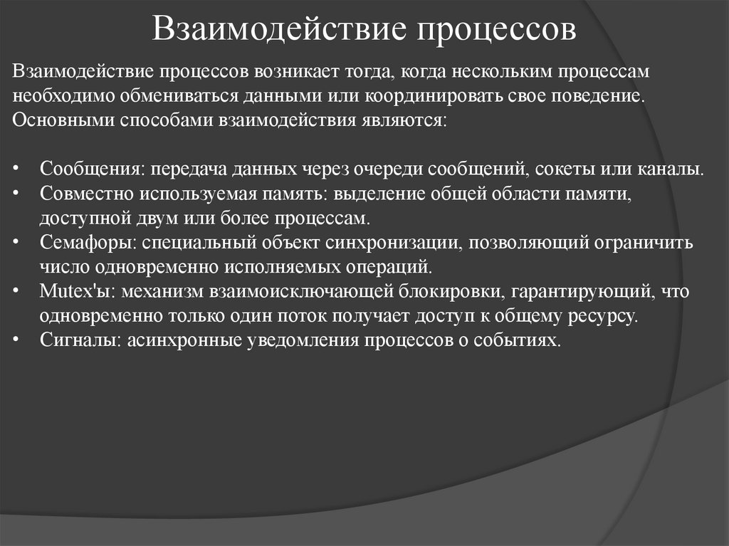 Взаимодействие процессов