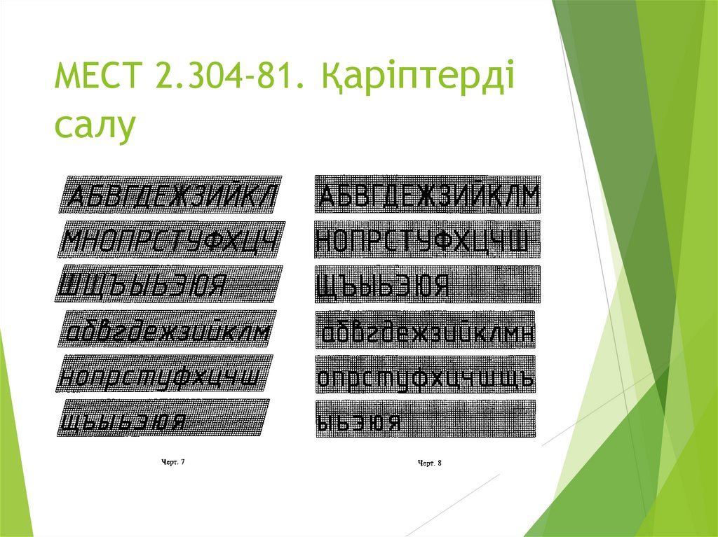 МЕСТ 2.304-81. Қаріптерді салу