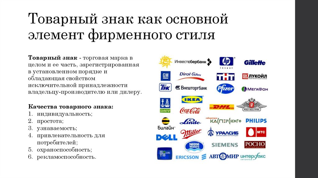 Товарный знак как основной элемент фирменного стиля