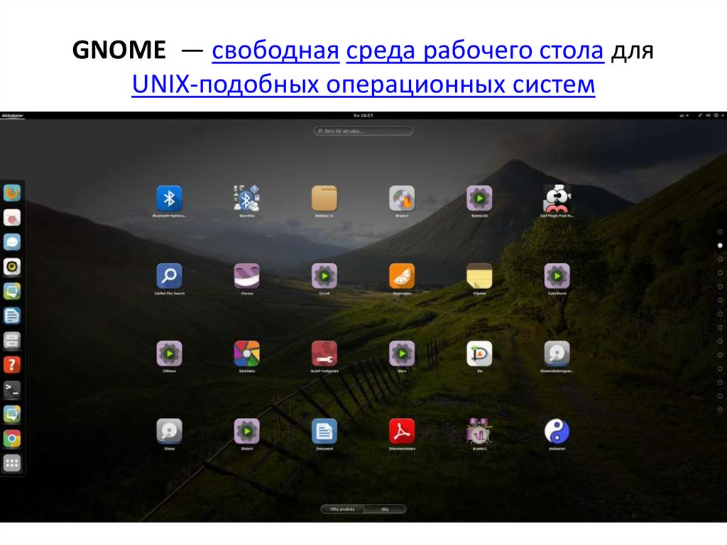 GNOME  — свободная среда рабочего стола для UNIX-подобных операционных систем