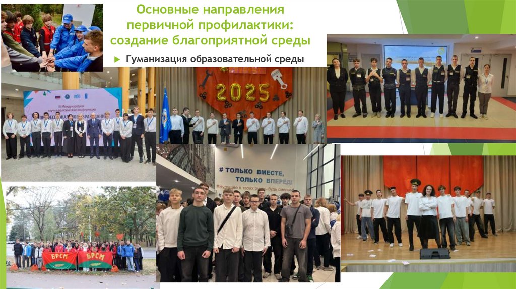 Основные направления первичной профилактики: создание благоприятной среды