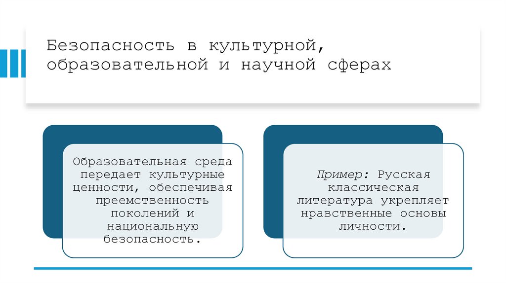 Безопасность в культурной, образовательной и научной сферах