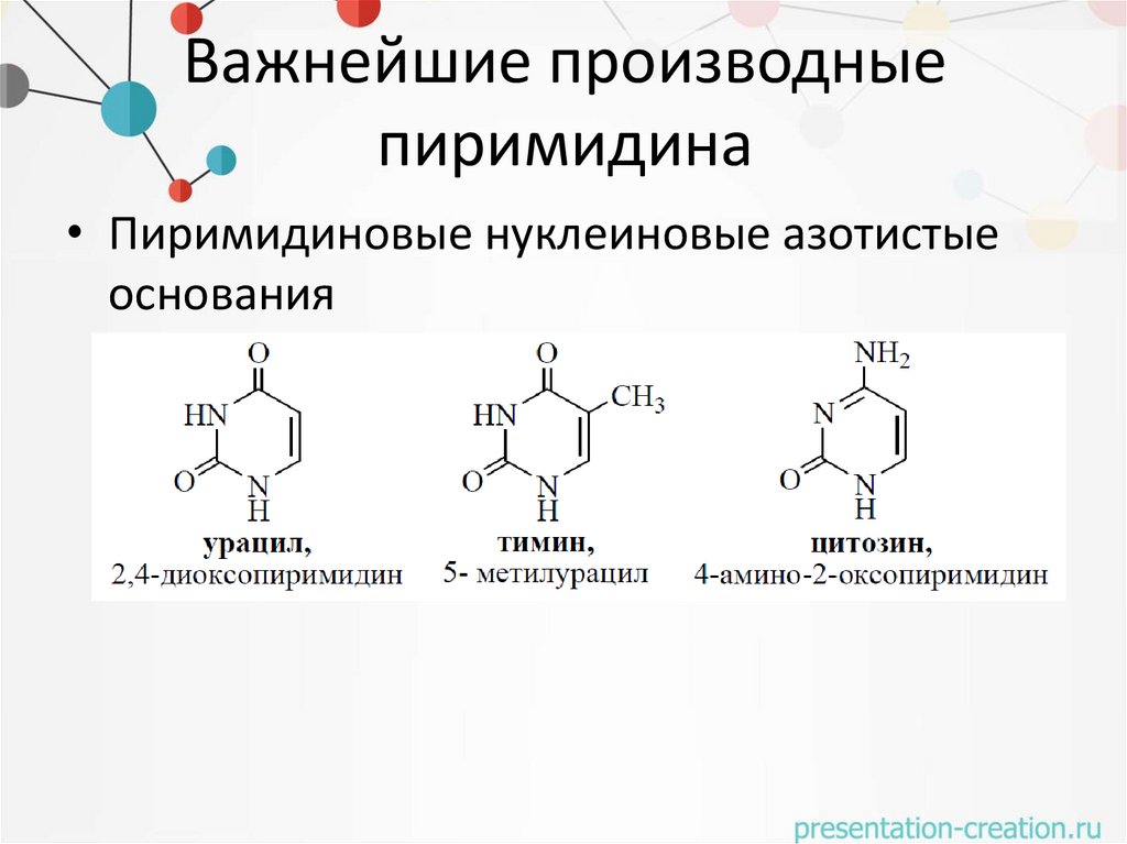 Важнейшие производные пиримидина