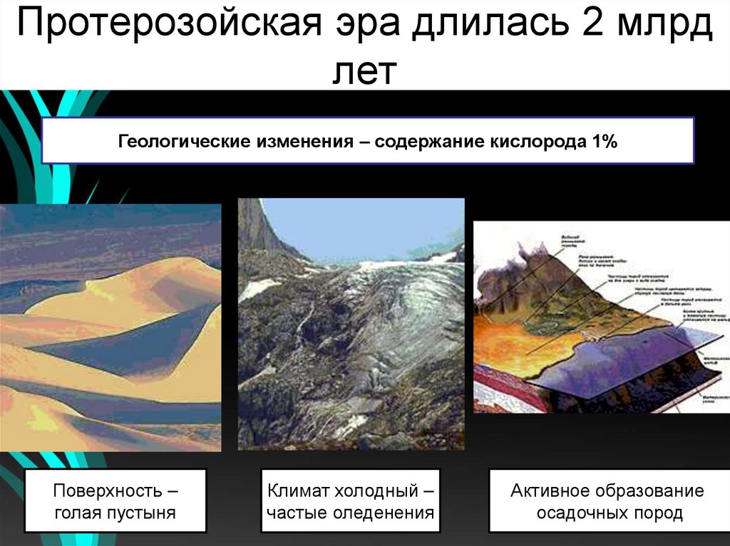 Протерозойская эра длилась 2 млрд лет