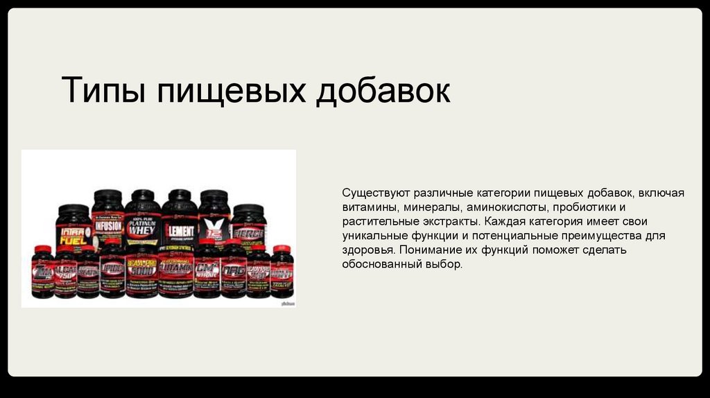 Типы пищевых добавок