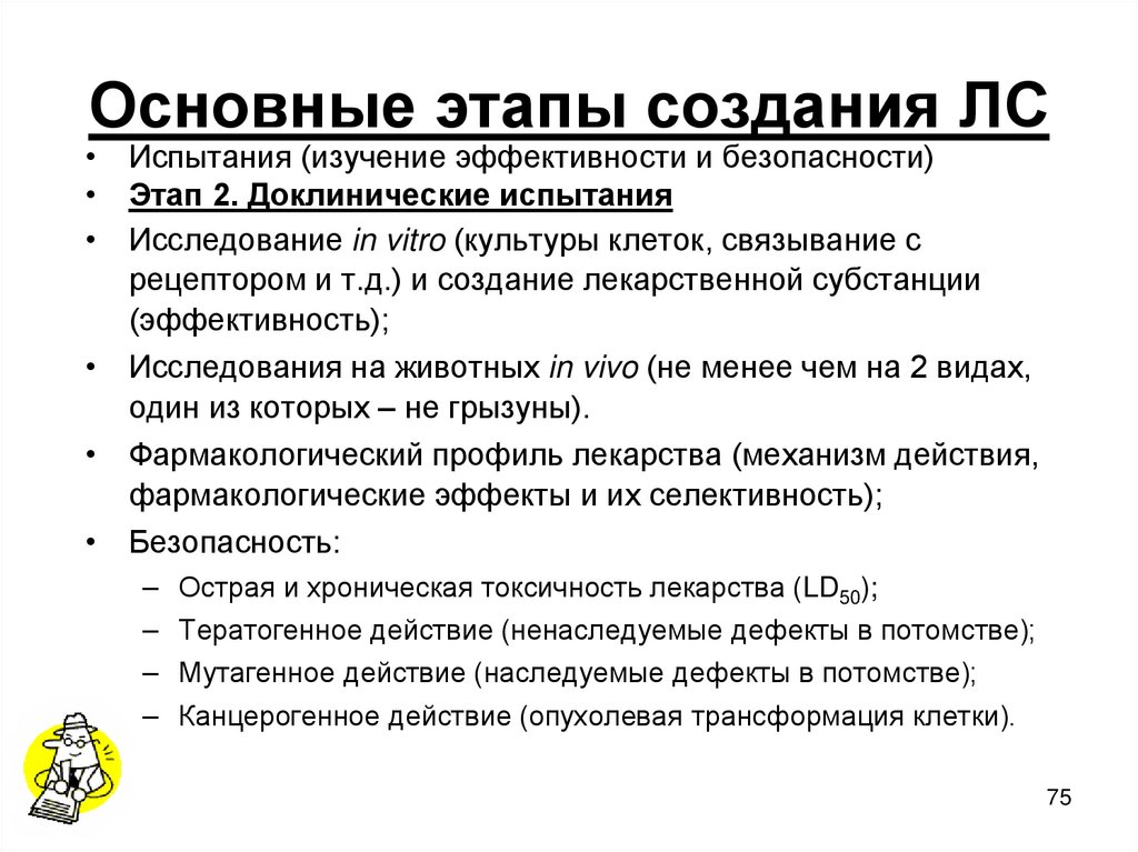 Основные этапы создания ЛС